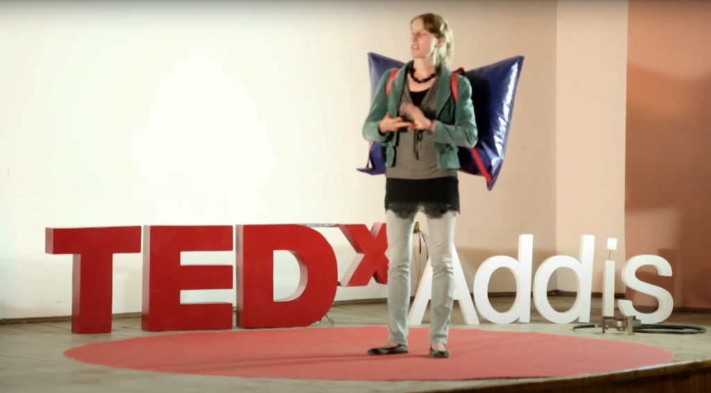 Katrin Pütz hsots presentation at TED X Addis