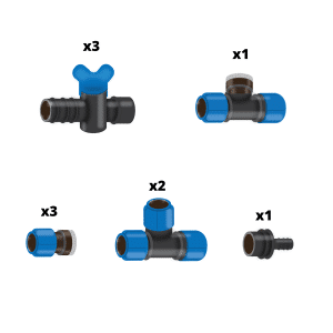 Pipe fittings for 3x (B)packs (WW)
